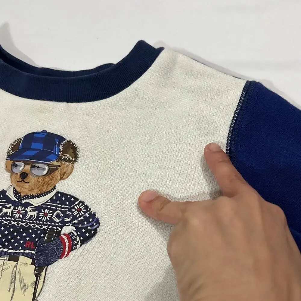 Ralph Lauren Polo Bear Ski Winter Baby Boy Toddler 24M Crewneck Sweater Pullover